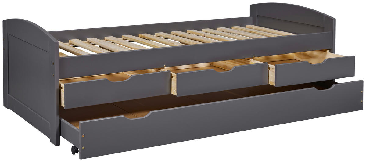 Funktionsbett Lena grau Liegefläche B/L: ca. 90x200 cm Lena - grau (98,00/63,00/205,00cm) - Inter Link