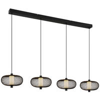 GLOBO LED-Pendelleuchte ASTARI 31270408 schwarz Opal Metall Kunststoff B/H/L: ca. 116,5x150x22 cm 1.0 Brennstellen ASTARI - schwarz/Opal (22,00/116,50/150,00cm) - GLOBO