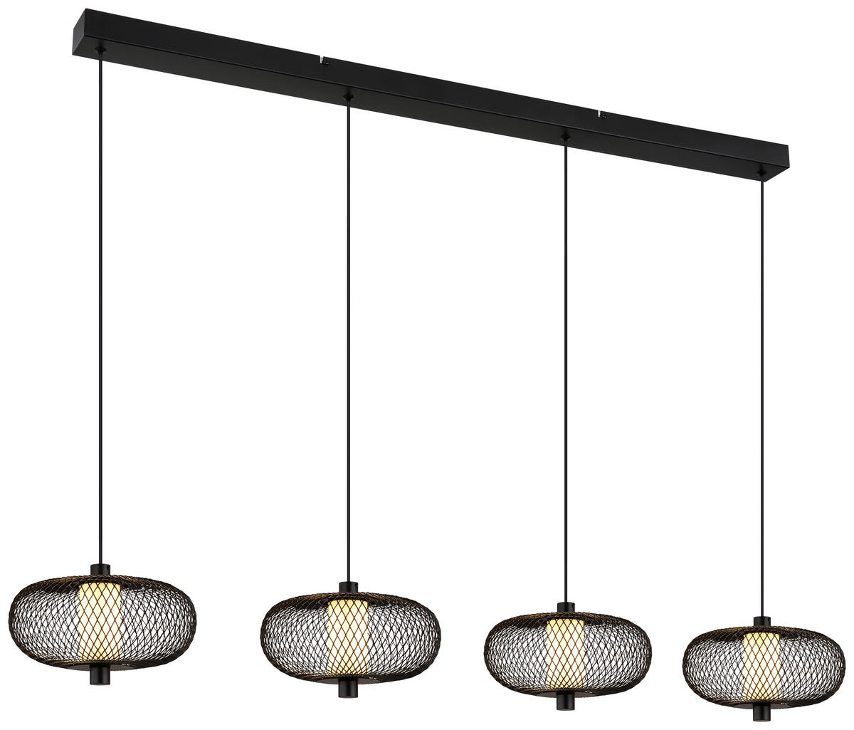 GLOBO LED-Pendelleuchte ASTARI 31270408 schwarz Opal Metall Kunststoff B/H/L: ca. 116,5x150x22 cm 1.0 Brennstellen ASTARI - schwarz/Opal (22,00/116,50/150,00cm) - GLOBO