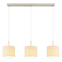 Pendelleuchte sand Metall Textil B/H/L: ca. 20x120x90 cm E27 3 Brennstellen Deleon - sand (90,00/20,00/120,00cm)