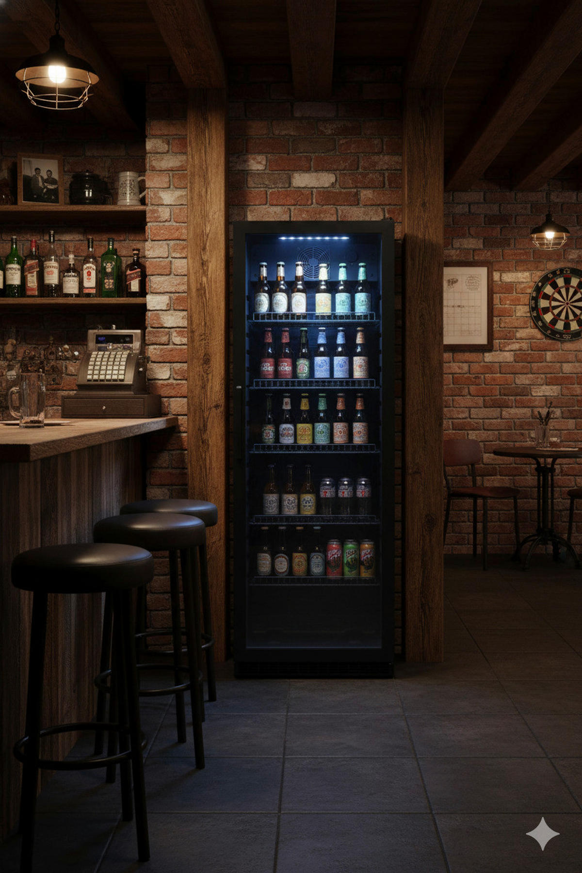 POCOline Kühlschrank GTK140-237CS schwarz B/H/T: ca. 54x140x55 cm Glastürkühlschrank GTK140-237CS - schwarz (54,00/140,00/55,00cm) - POCOline