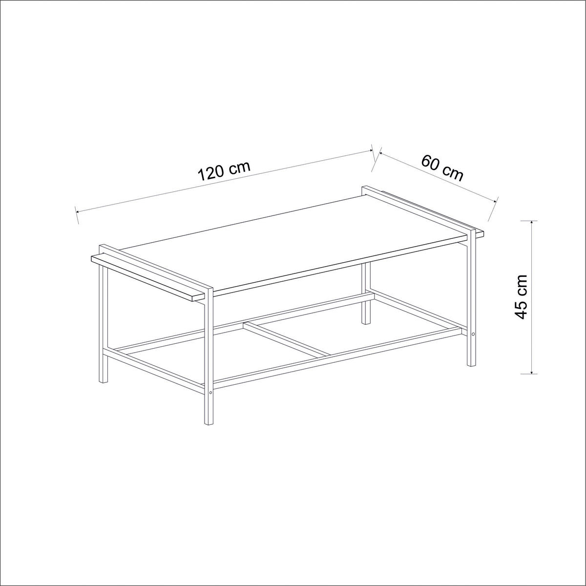 Couchtisch Lara walnuss Nachbildung schwarz B/H/T: ca. 120x45x60 cm Lara - schwarz/walnuss (120,00/45,00/60,00cm) - moebel17
