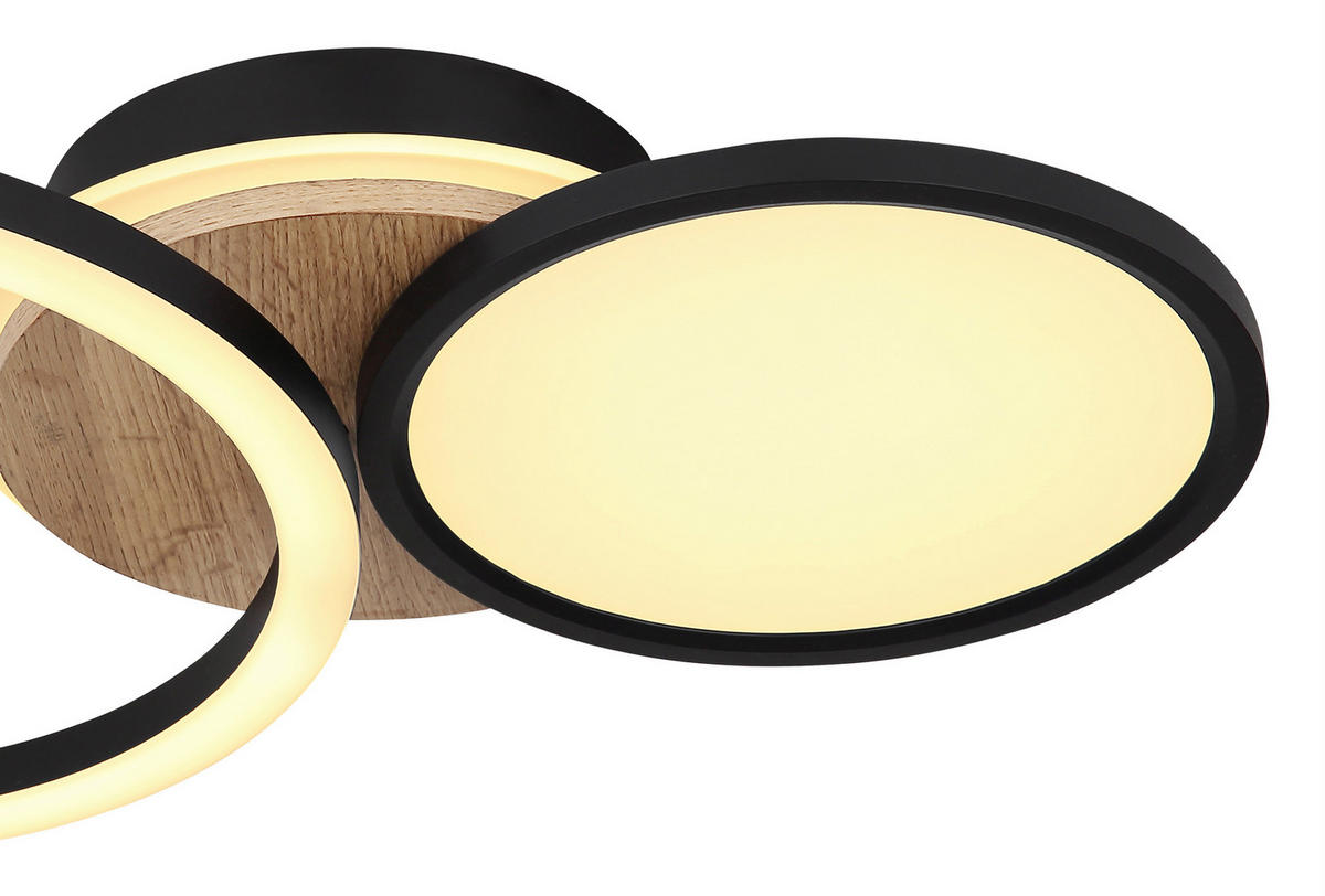 GLOBO Deckenleuchte 67273-28 Sid Opal schwarz MDF Metall Kunststoff B/H/L: ca. 30x10,5x51,5 cm null 2 Brennstellen Sid - schwarz/Opal (51,50/30,00/10,50cm) - GLOBO