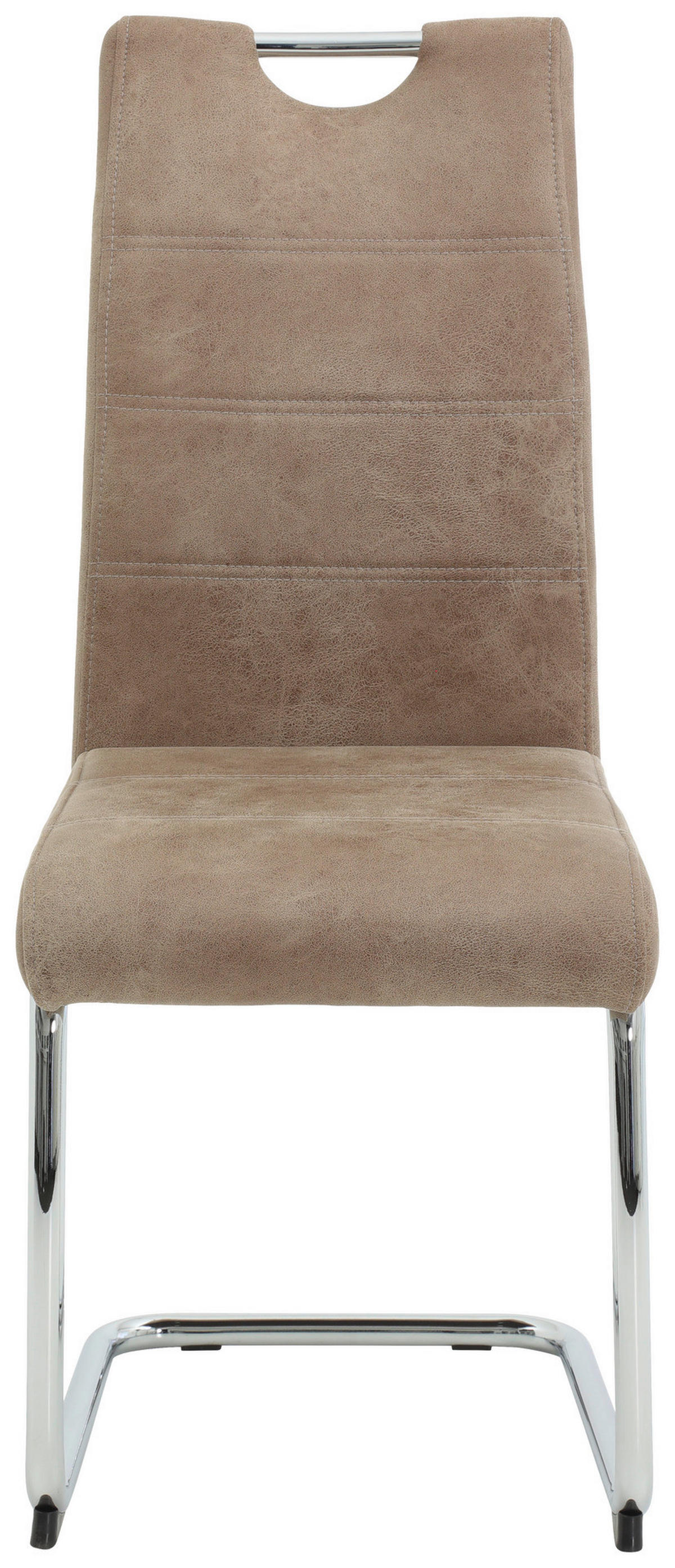 Schwingstuhl Flora beige Vintage Microfaser B/H/T: ca. 43x98x59 cm Flora - beige/Chrom (43,00/98,00/59,00cm)