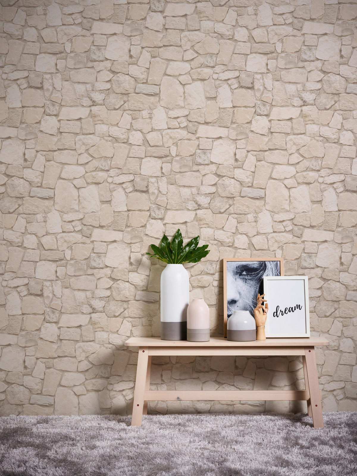 Papiertapete Steinoptik braun beige B/L: ca. 53x1005 cm Papiertapete_6924-29 - braun/beige (53,00/1005,00cm)