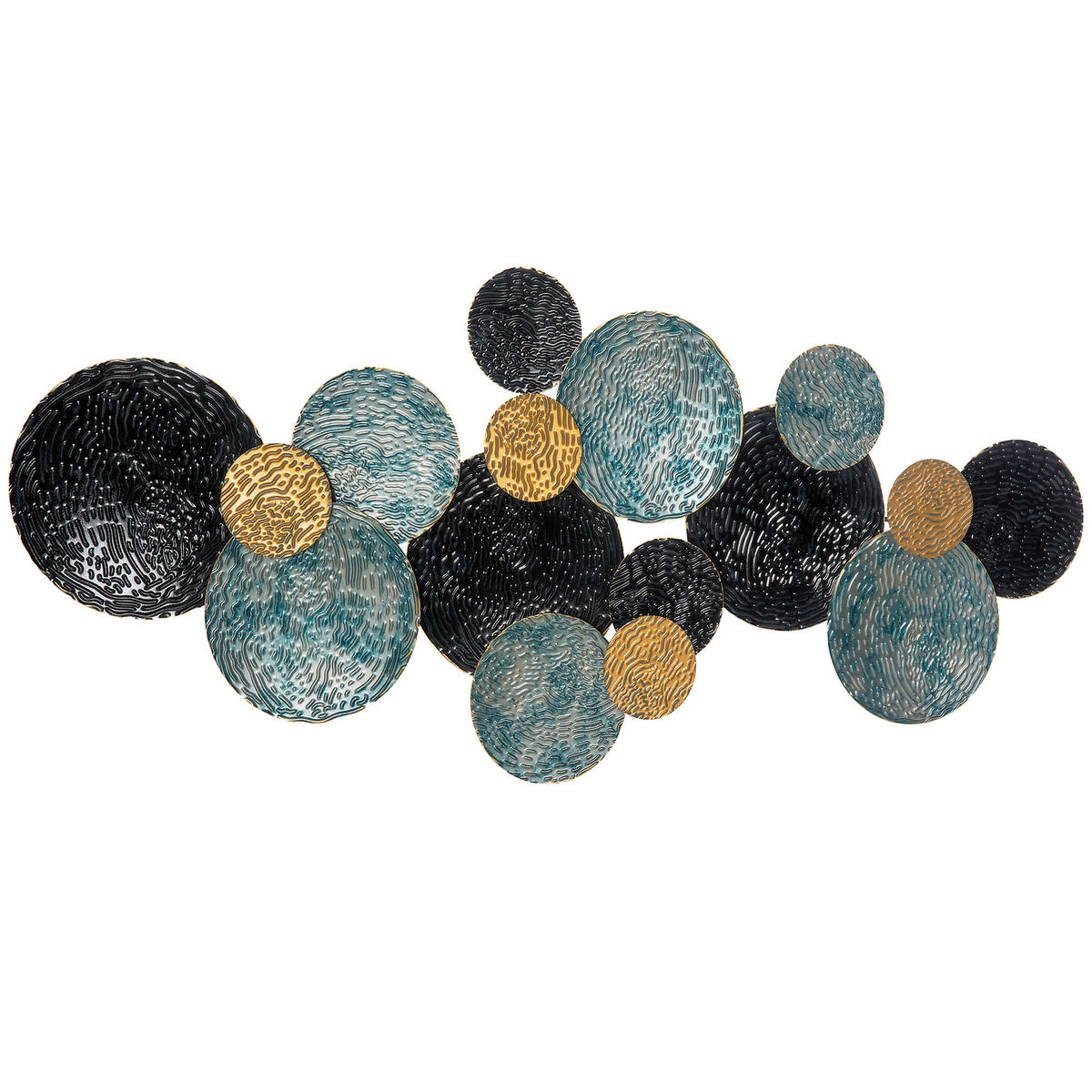 HOMCOM Wand-Element blau Edelstahl B/H/L: ca. 4x121x53 cm Wanddekoration - gold/blau (53,00/4,00/121,00cm) - HOMCOM