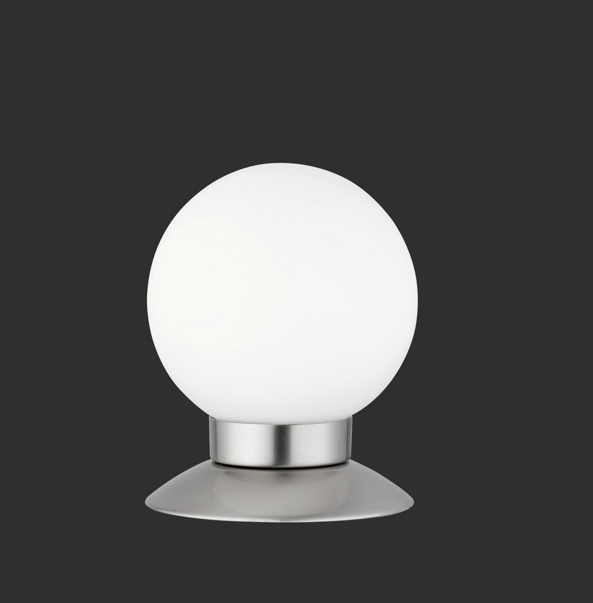 Reality Tischleuchte R52551907 nickel matt weiß Metall Glas H/D: ca. 13x10 cm Touch-Tischleuchte_Princess - weiß/nickel matt (10,00/13,00cm) - Reality