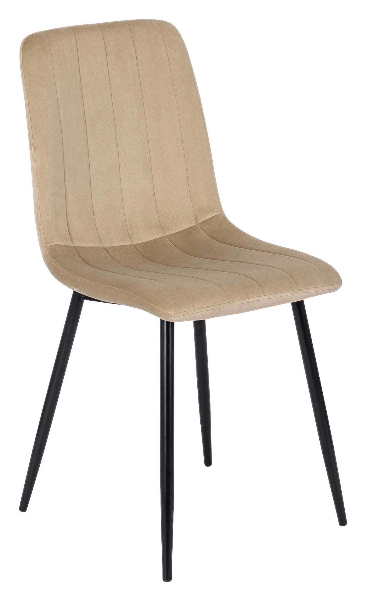 Stuhl IBIS beige Velourstoff B/H/T: ca. 43x90,5x50 cm IBIS - beige (43,00/90,50/50,00cm) - WIPMEB