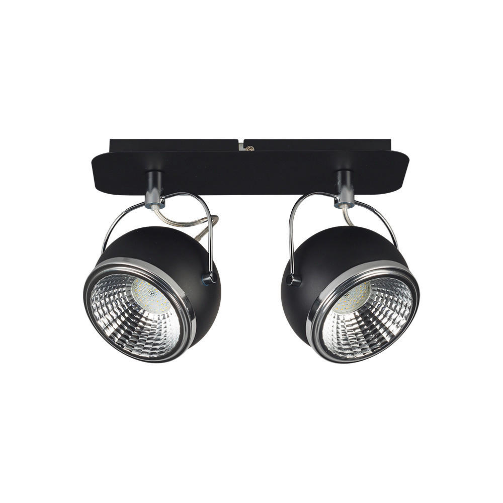 SPOT Light Spotbalken 5009284 schwarz Chrom Metall B/H/T: ca. 30x11x20 cm GU10 2 Brennstellen Ball - schwarz/Chrom (30,00/11,00/20,00cm) - SPOT Light