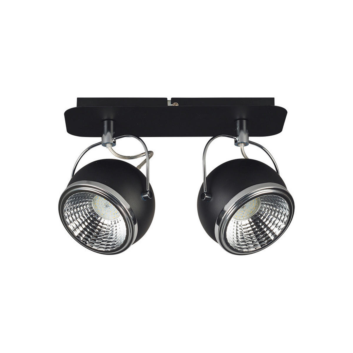 SPOT Light Spotbalken 5009284 schwarz Chrom Metall B/H/T: ca. 30x11x20 cm GU10 2 Brennstellen Ball - schwarz/Chrom (30,00/11,00/20,00cm) - SPOT Light