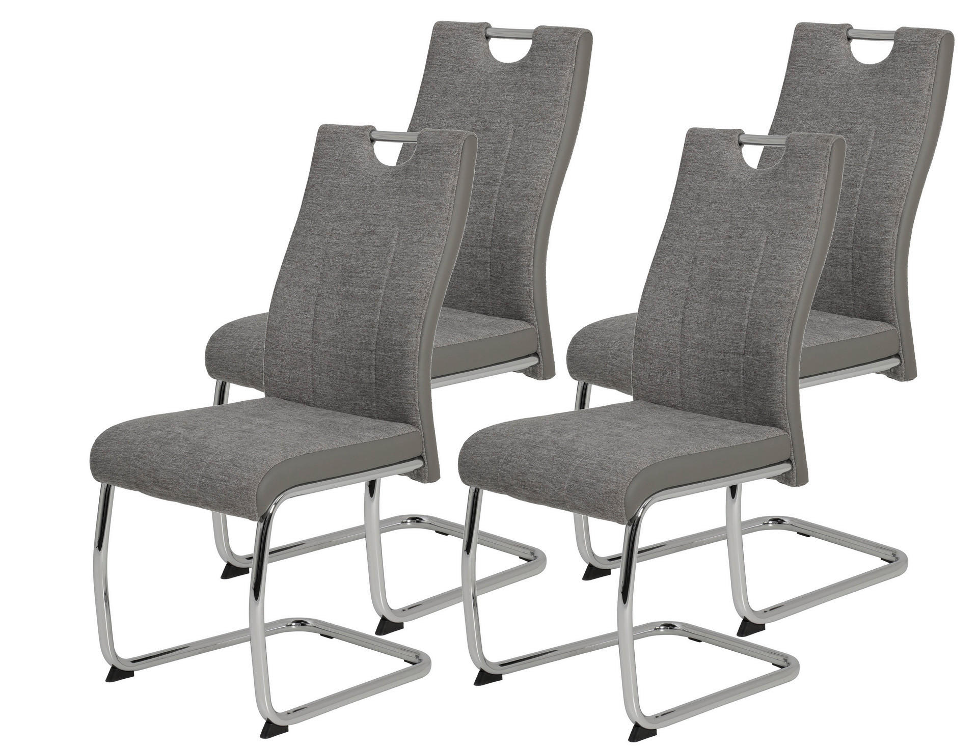 Schwingstuhl Alina 2er Set grau Kunstleder Stoff B/H/T: ca. 43x98x59 cm Alina 2er Set - grau (43,00/98,00/59,00cm) - Hela