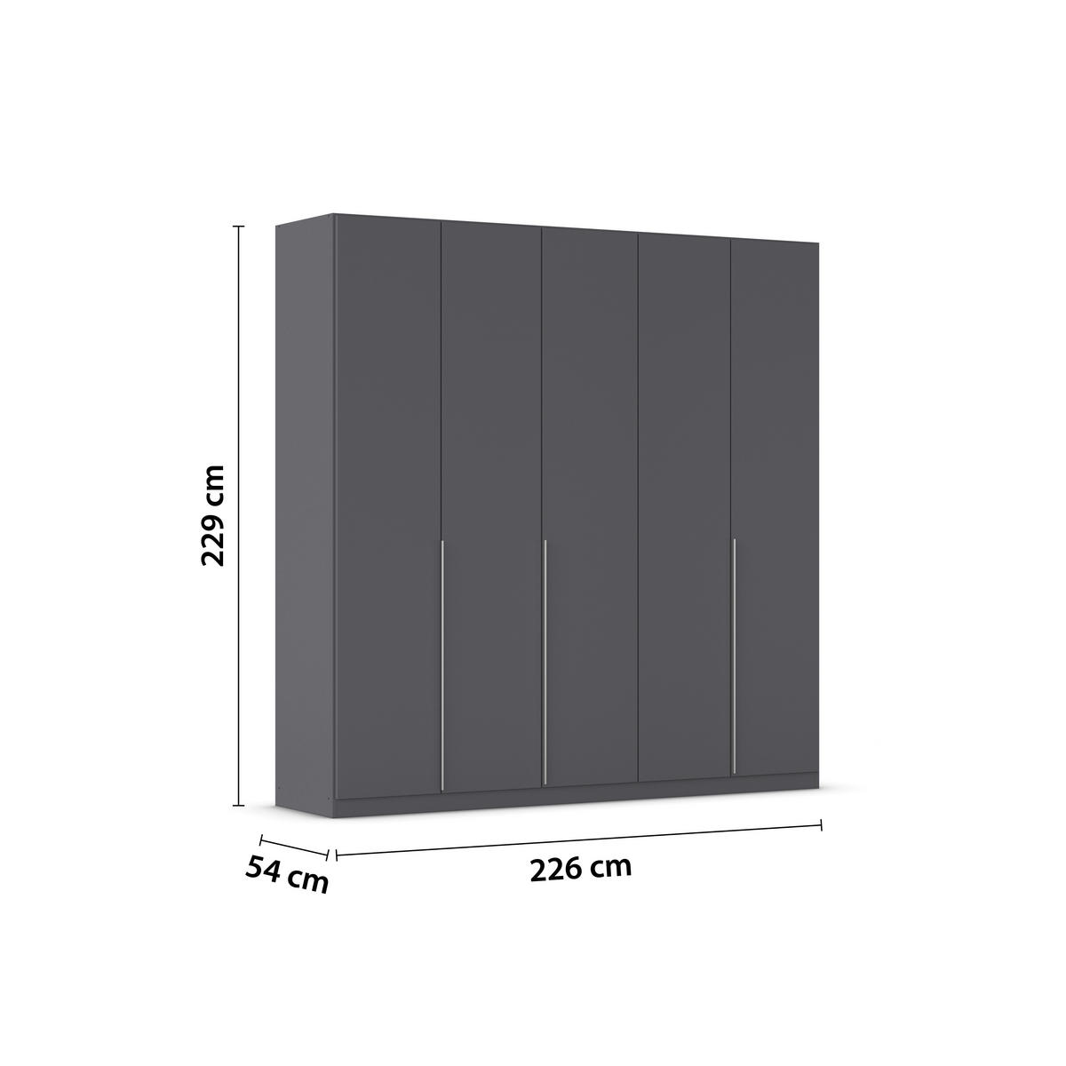 Kleiderschrank Alabama grau B/H/T: ca. 225x229x54 cm Alabama - Alu/grau (225,00/229,00/54,00cm)