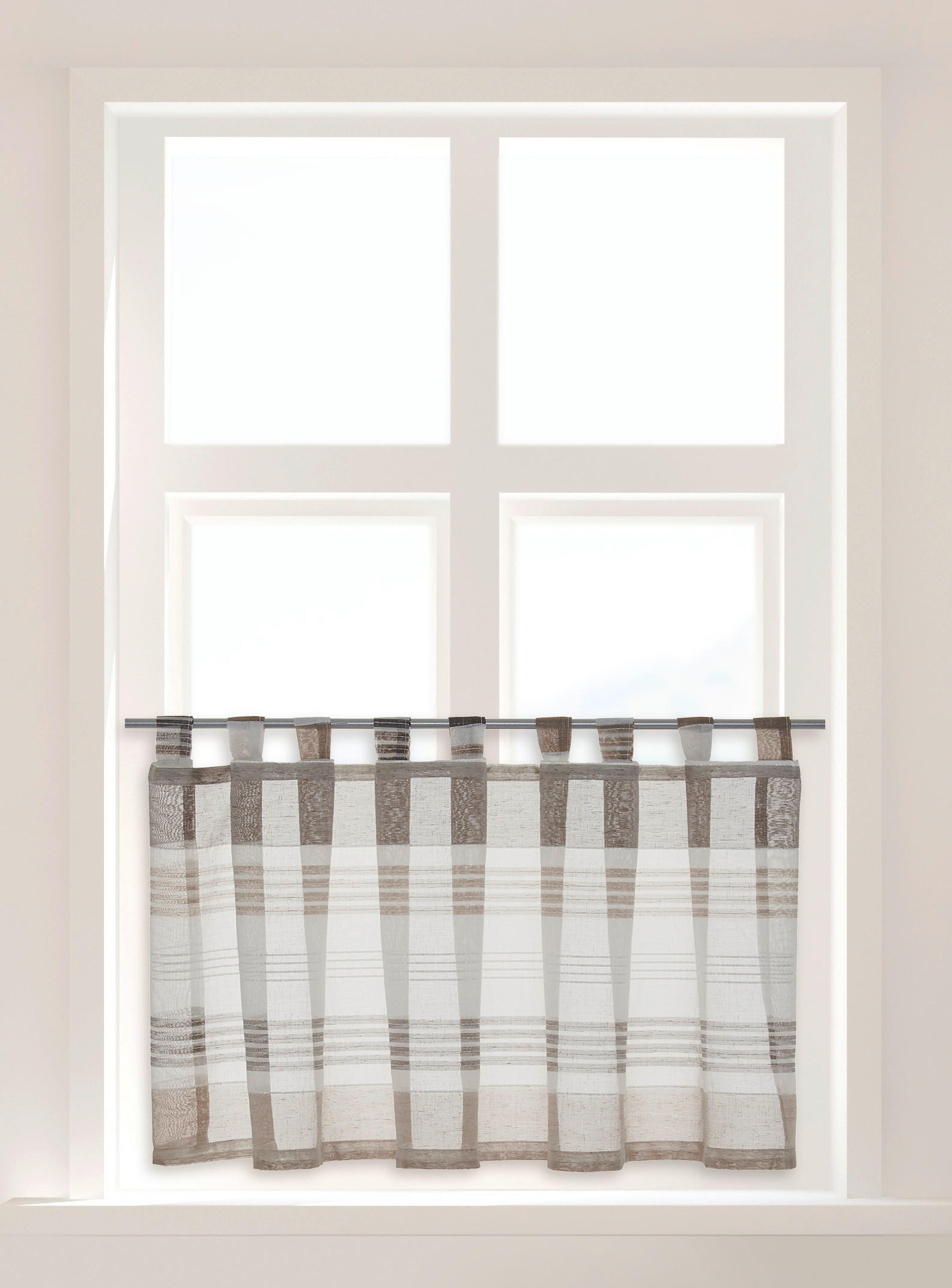 Scheibengardine Havana braun B/L: ca. 140x50 cm Havana - braun/weiß (140,00/50,00cm) - POCOline