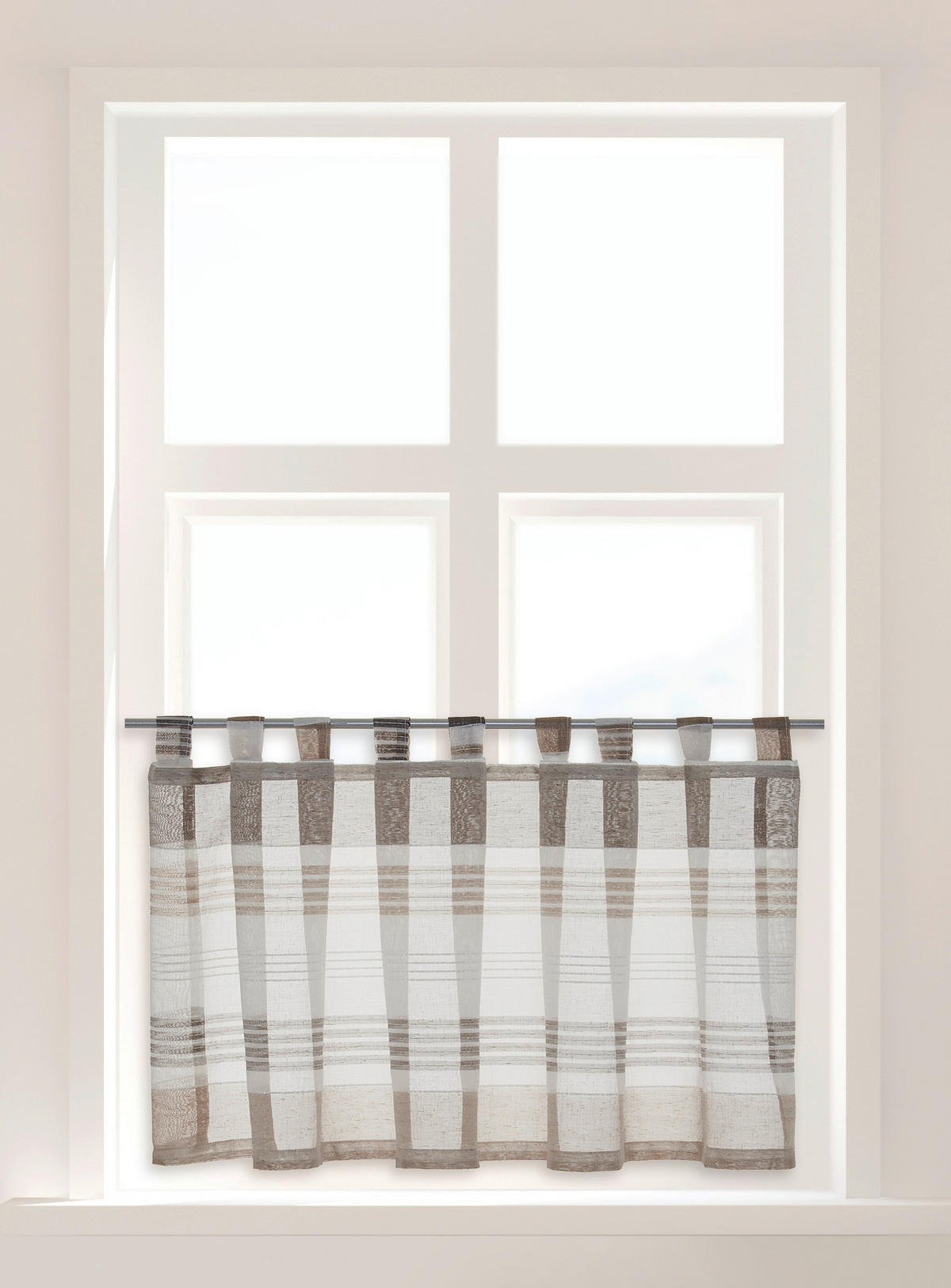 Scheibengardine Havana braun B/L: ca. 140x50 cm Havana - braun/weiß (140,00/50,00cm) - POCOline