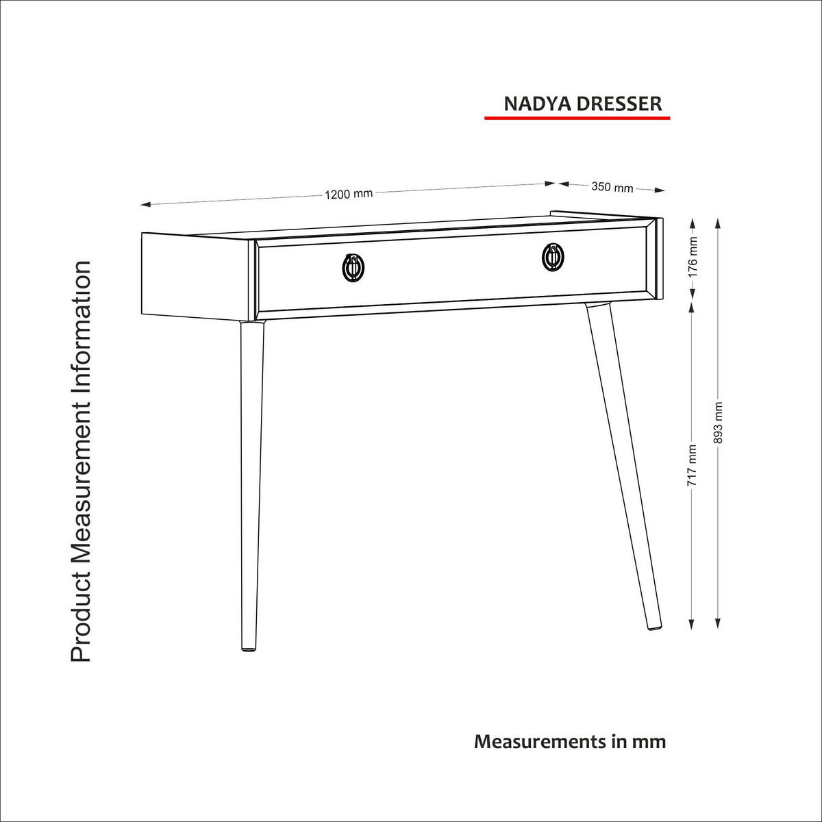 Konsolentisch Nadya weiß walnuss Nachbildung Spanplatte B/H/T: ca. 120x90x35 cm Nadya - weiß/walnuss (120,00/90,00/35,00cm) - moebel17