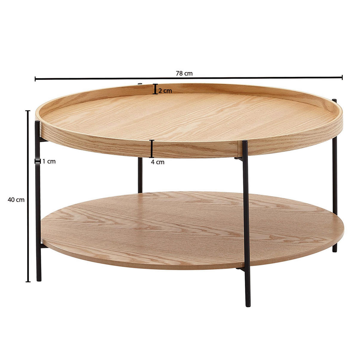 Couchtisch braun B/H/T: ca. 78x40x78 cm Couchtisch - braun (78,00/40,00/78,00cm) - Wohnling