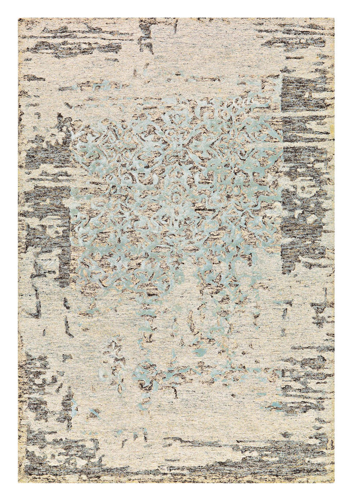 Arte Espina Kurzflorteppich Damast 8067 grau B/L: ca. 120x180 cm Damast 8067 - mint/grau (120,00/180,00cm) - Arte Espina