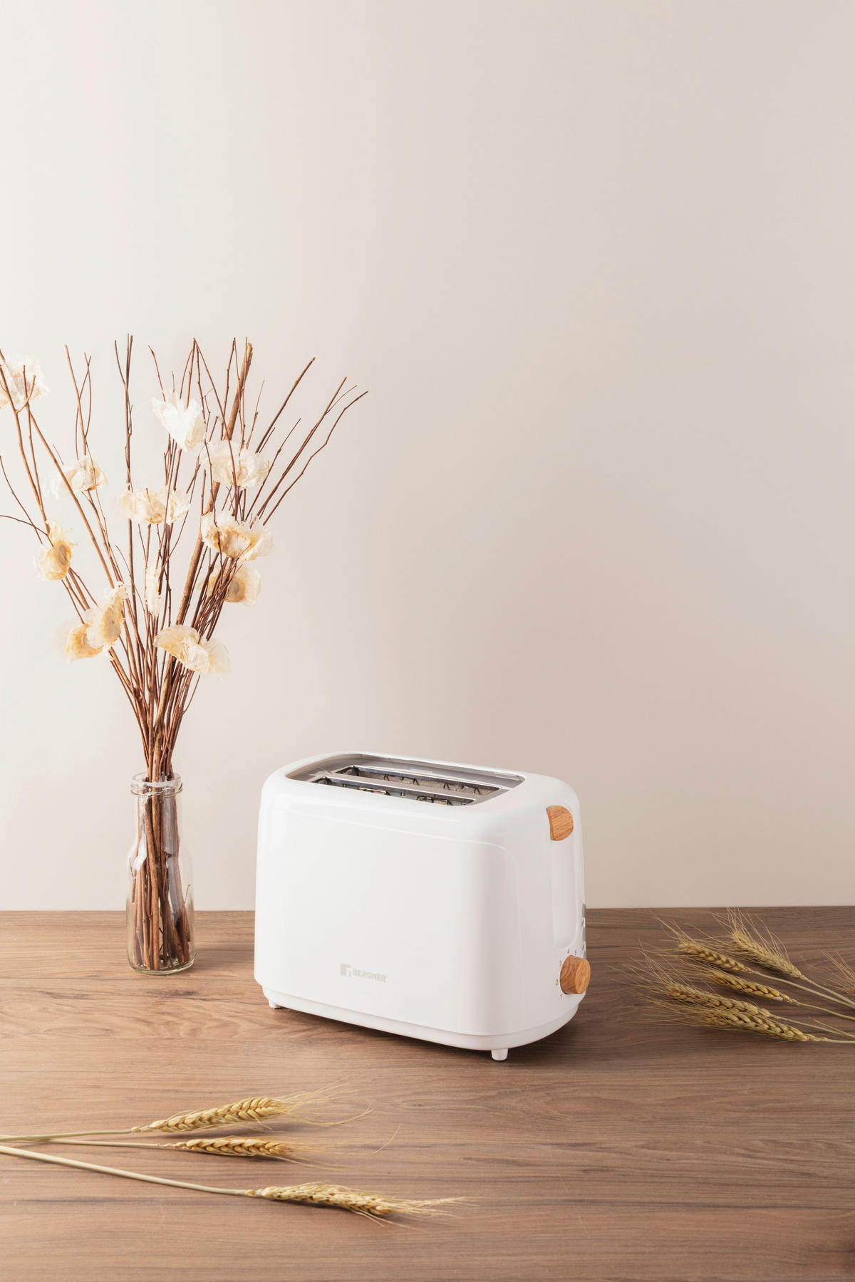 BERGNER Toaster weiß Kunststoff B/H/L: ca. 16x18,5x29,5 cm NATURALLY - weiß (29,50/16,00/18,50cm) - BERGNER