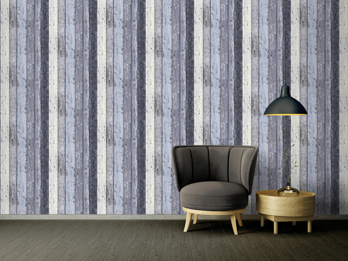 A.S.Creation Vliestapete Best of Wood`n Stone 2nd Edition Holzoptik blau B/L: ca. 53x1005 cm Best of Wood`n Stone 2nd Edition - blau (53,00/1005,00cm) - A.S.Creation