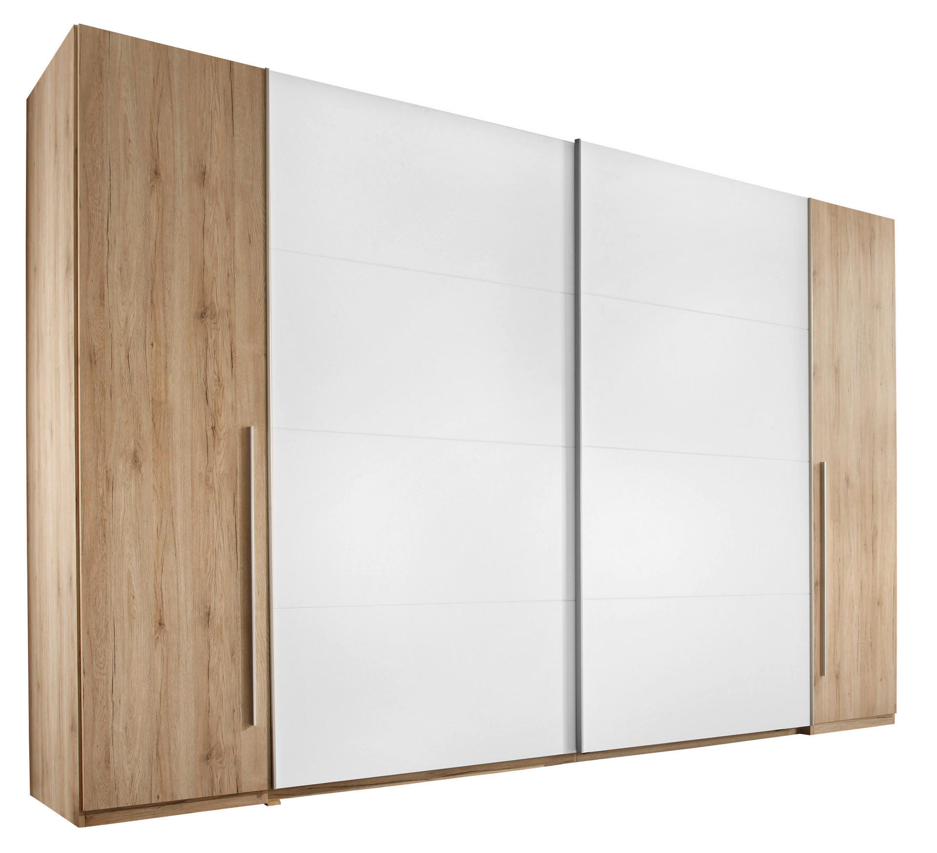 Schwebetürenschrank Match Eiche San-Remo Nachbildung weiß Eiche San-Remo Nachbildung weiß B/H/T: ca. 316x225x61 cm Match - Eiche/weiß (316,00/225,00/61,00cm)