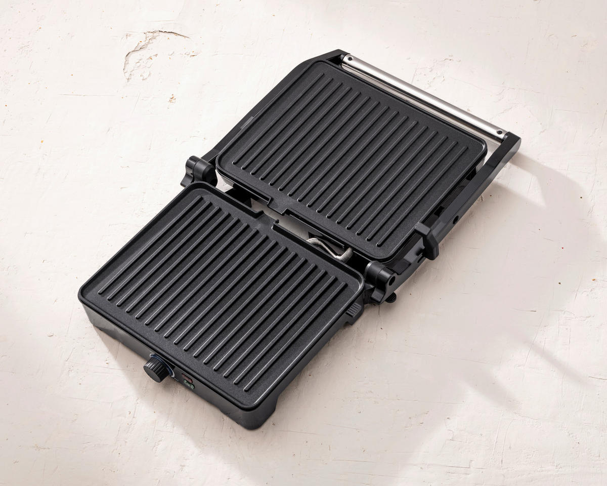 BERGNER Kontaktgrill silber B/H/L: ca. 15x37x38 cm EL BOHIO - schwarz/silber (38,00/15,00/37,00cm) - BERGNER