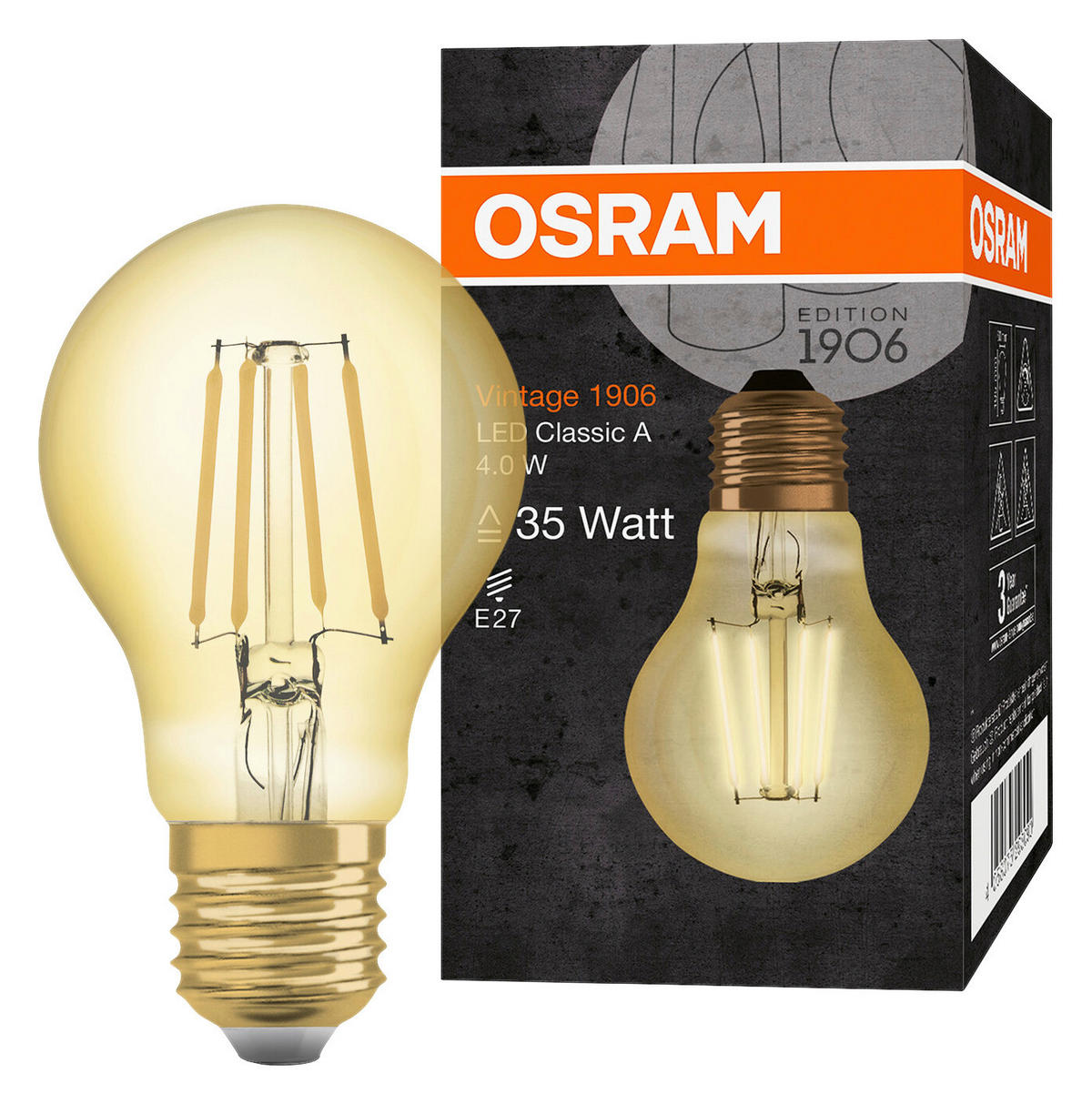 OSRAM Tropfenlampe AC32390 E27 LED-Tropfenlampe_Osram E27 - amber (6,00cm) - OSRAM