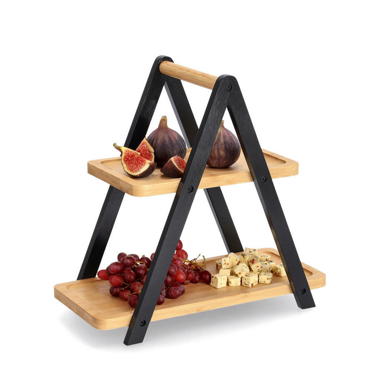 Zeller Etagere schwarz Bambus B/H/L: ca. 172x32x34 cm Etagere - schwarz (34,00/172,00/32,00cm) - Zeller