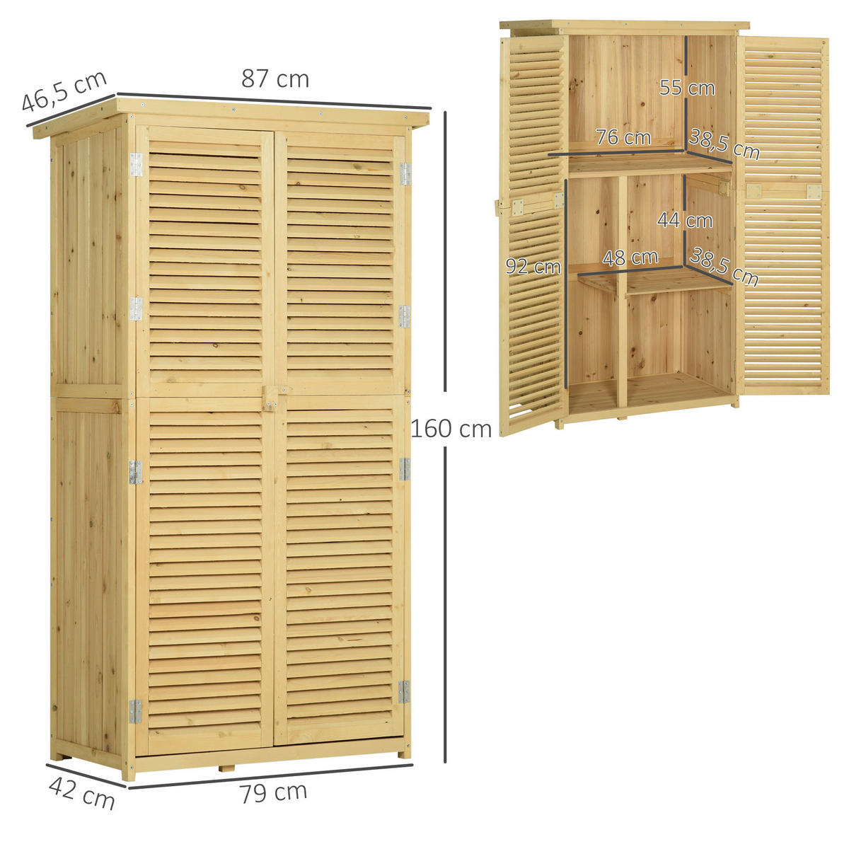 Outsunny Gartenhaus natur B/H/L: ca. 465x160x87 cm Gartenhaus - natur (87,00/465,00/160,00cm) - Outsunny