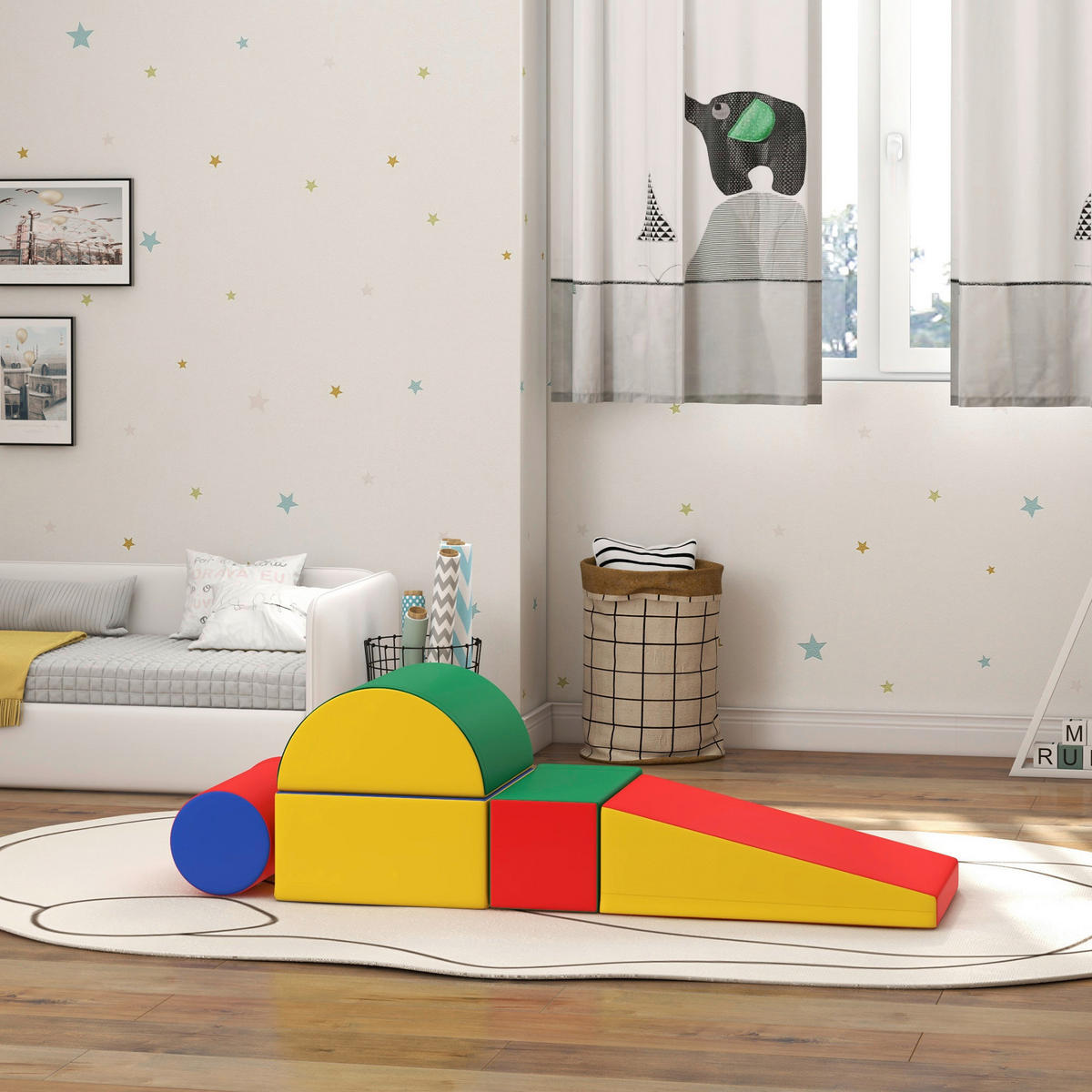 HOMCOM Bausteinset B/H/L: ca. 40,6x20,3x40,6 cm Bausteinset - multicolor (40,60/40,60/20,30cm) - HOMCOM