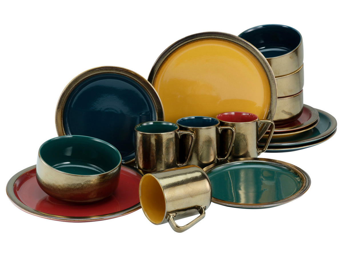 CreaTable Kombiservice RUSTIKAL - Collection bunt Steinzeug 16 tlg. RUSTIKAL - Collection - bunt - CreaTable