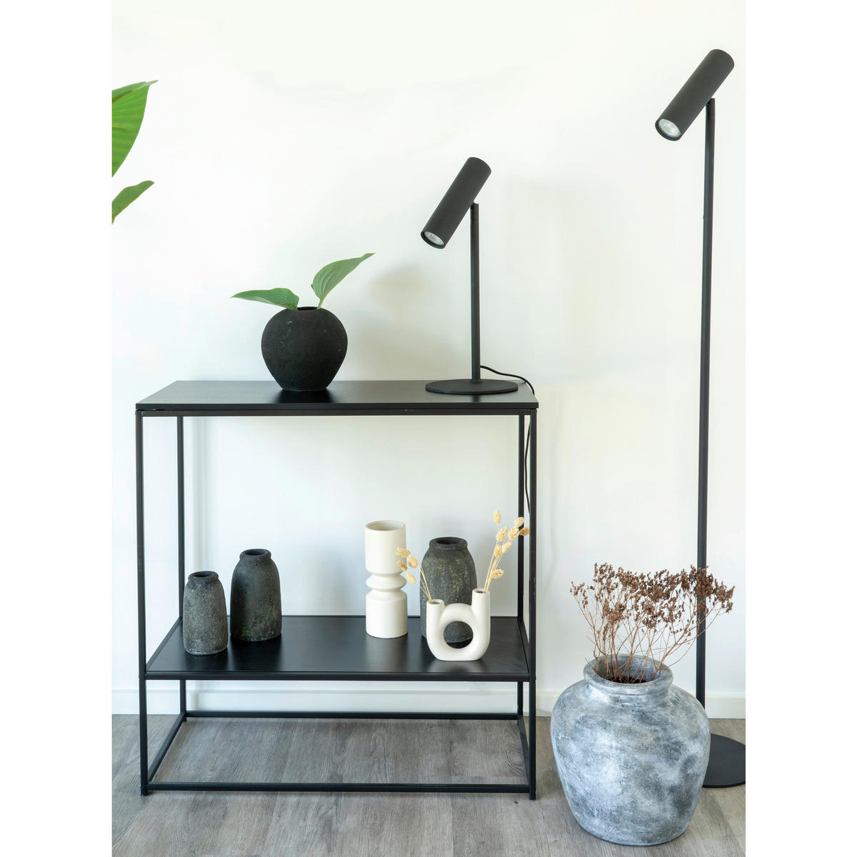 Housenordic Stehleuchte Paris 6409103 schwarz Stahl H/D: ca. 150x25 cm GU10 1 Brennstellen Stehlampe_Paris - schwarz (25,00/150,00cm) - Housenordic