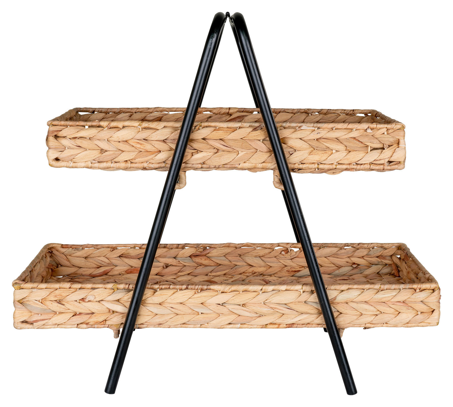 Tablett Alfaro natur Wasserhyazinthe B/H/L: ca. 23x43,5x42 cm Alfaro - natur/schwarz (42,00/23,00/43,50cm)