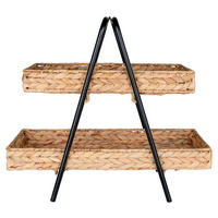 Tablett Alfaro natur Wasserhyazinthe B/H/L: ca. 23x43,5x42 cm Alfaro - natur/schwarz (42,00/23,00/43,50cm)