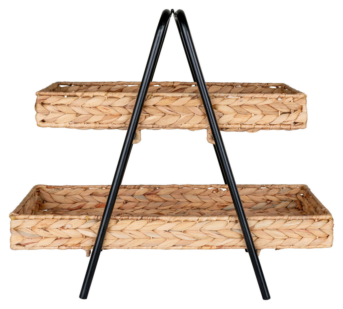 Tablett Alfaro natur Wasserhyazinthe B/H/L: ca. 23x43,5x42 cm Alfaro - natur/schwarz (42,00/23,00/43,50cm)