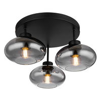 GLOBO Deckenleuchte schwarz Metall H/D: ca. 24x40 cm E27 3 Brennstellen SHAUN - schwarz (40,00/24,00cm) - GLOBO