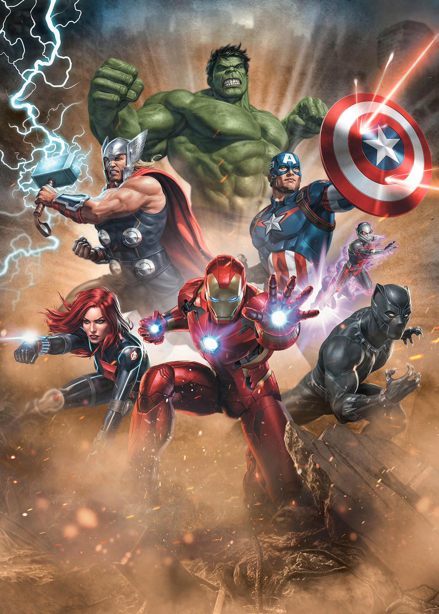 Komar Fototapete Avengers Superpower IADX4-079 B/H: ca. 200x280 cm Avengers Superpower IADX4-079 - (200,00/280,00cm) - Komar