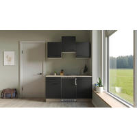 Küchenblock Capri schwarz B/H/T: ca. 151x226x60 cm Capri - schwarz/Oak (151,00/226,00/60,00cm) - Flex-Well