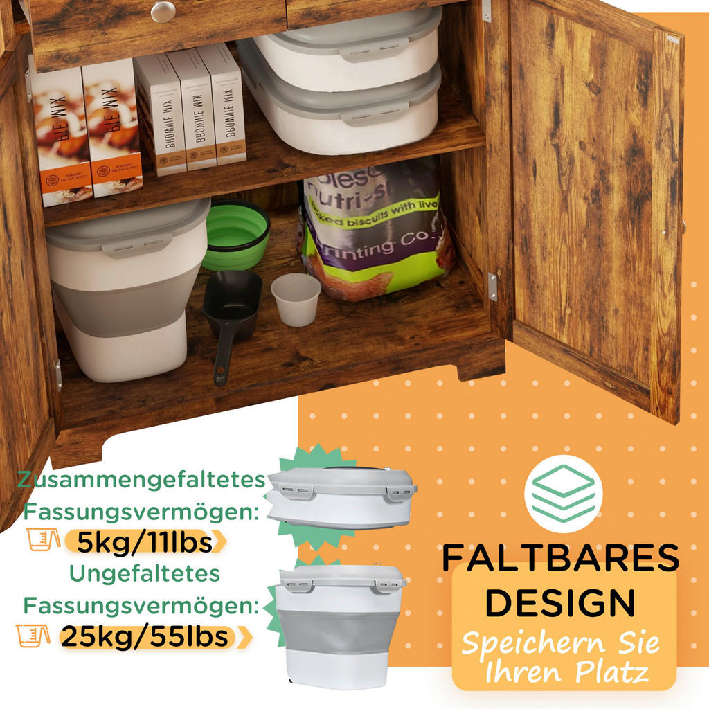 Thumbnail - PawHut Hundefutter-Box grau B/H/L: ca. 32x37x44 cm