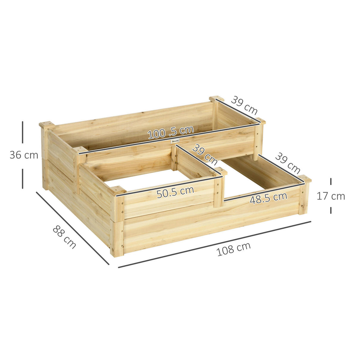 Outsunny Gartenbeet B/H/L: ca. 88x36x108 cm Gartenbeet - natur (108,00/88,00/36,00cm) - Outsunny