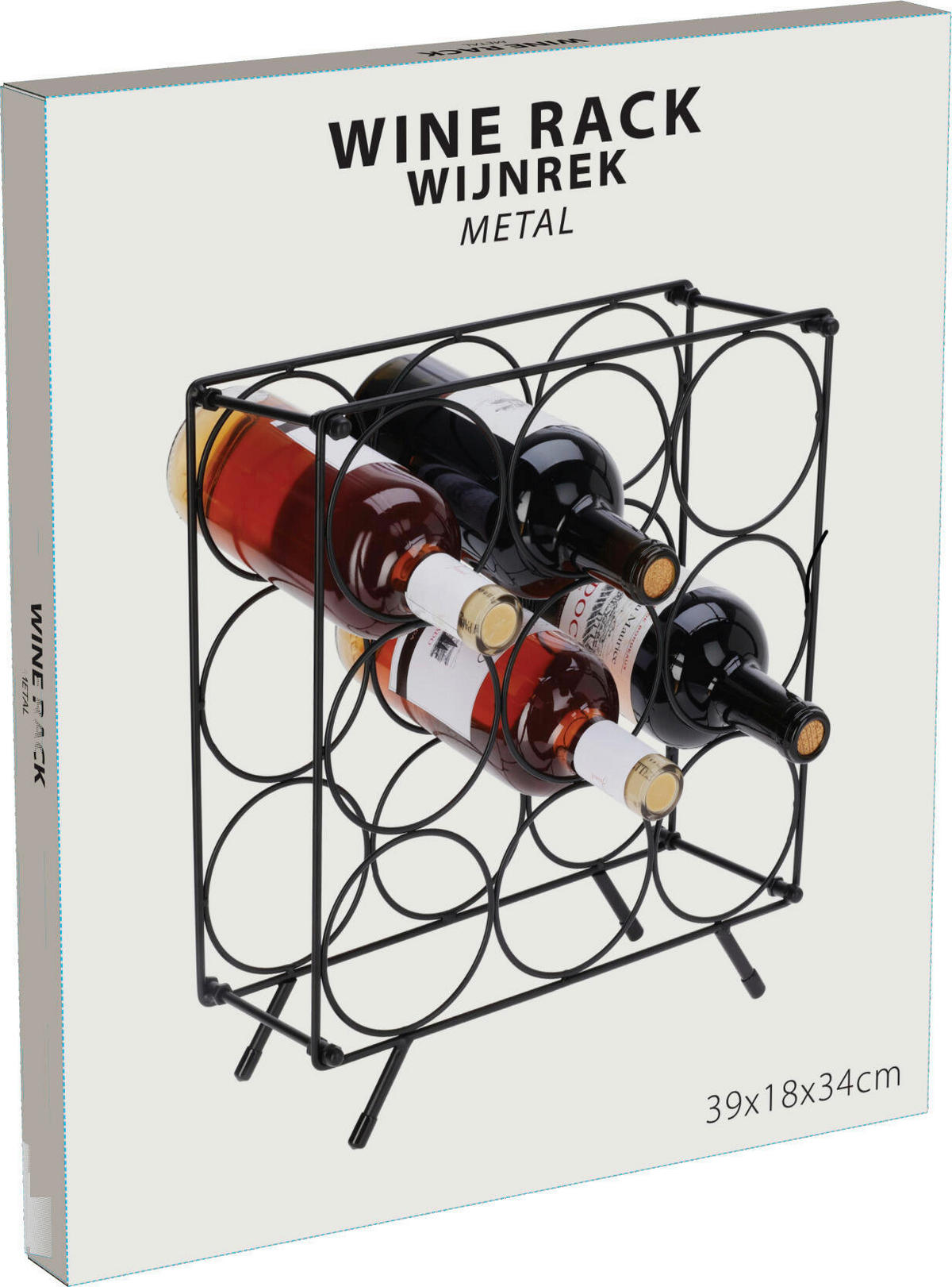Weinregal schwarz Eisen B/H/L: ca. 32,5x3,5x37 cm Weinregal - schwarz (37,00/32,50/3,50cm)