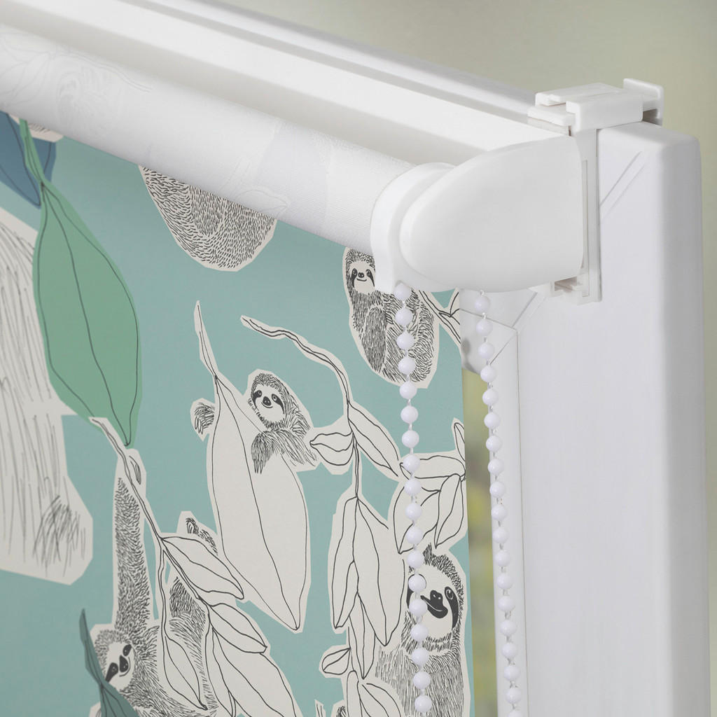 Thumbnail - LICHTBLICK Verdunkelungsrollo Sloths on Turquoise grün B/L: ca. 60x150 cm