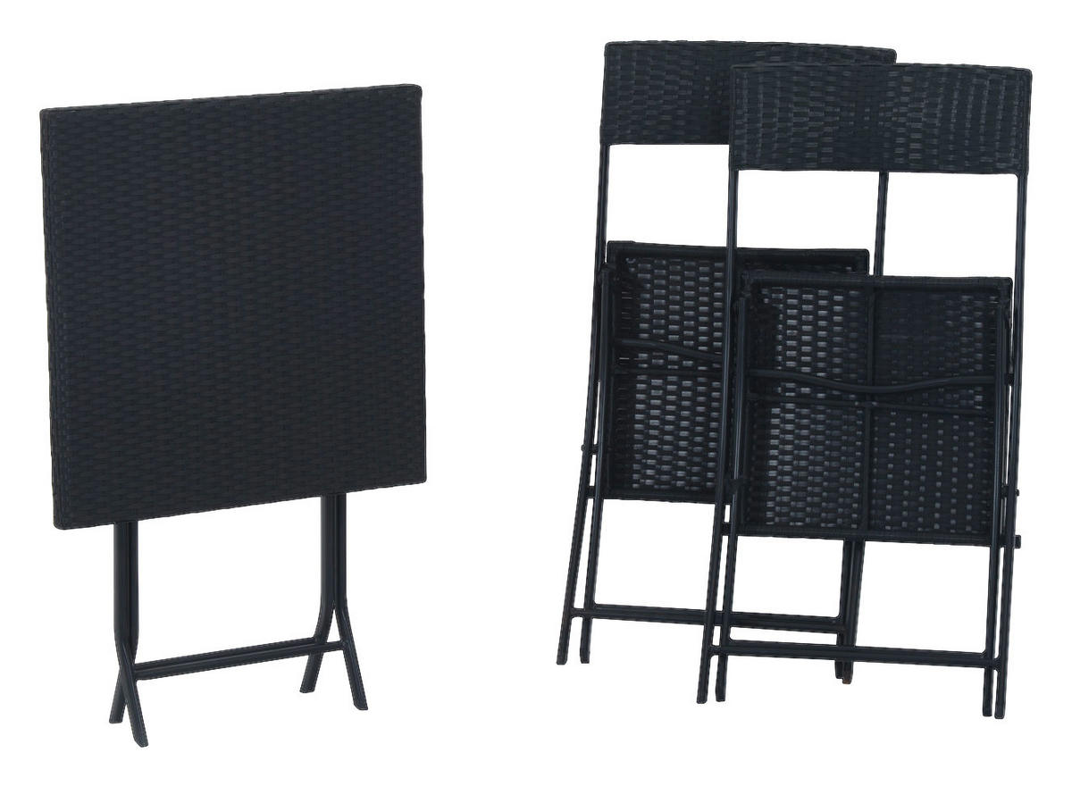 Outsunny Bistroset schwarz Metall Bistroset 3tlg. - schwarz - Outsunny