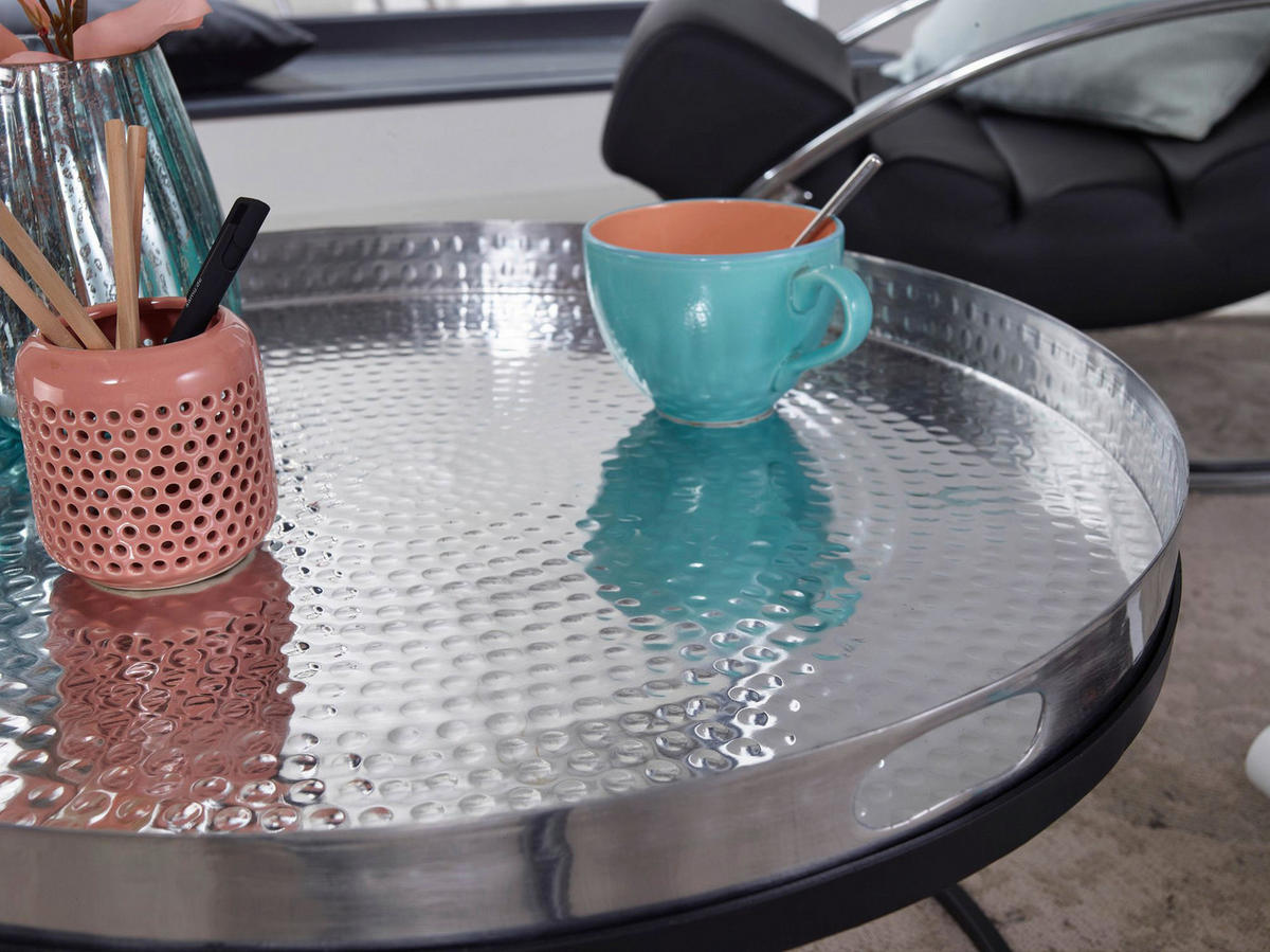 Couchtisch silber B/H/T: ca. 62x36x62 cm Couchtisch - silber (62,00/36,00/62,00cm) - Wohnling