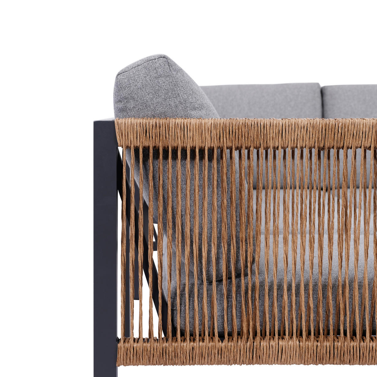 Loungeset grau Aluminium Corner_Sofaset_5tlg. - natur/dunkelgrau