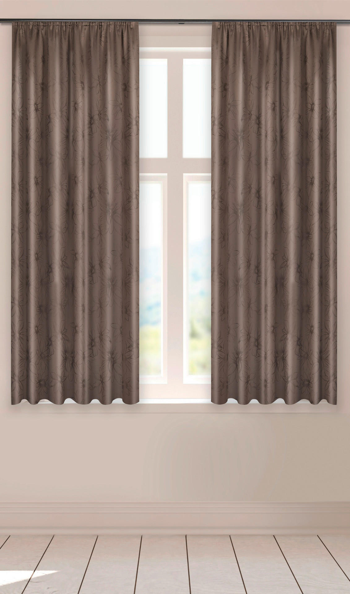 ACUS design collection Dekovorhang Paradiso taupe B/L: ca. 140x175 cm Paradiso - taupe (140,00/175,00cm) - ACUS design collection