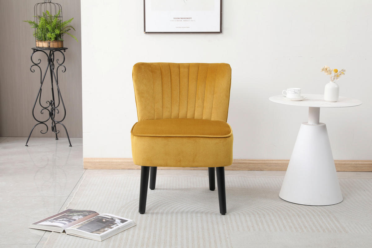 Sessel Emily gold Microfaser B/H/T: ca. 57x76x72 cm Emily - gold/schwarz (57,00/76,00/72,00cm)