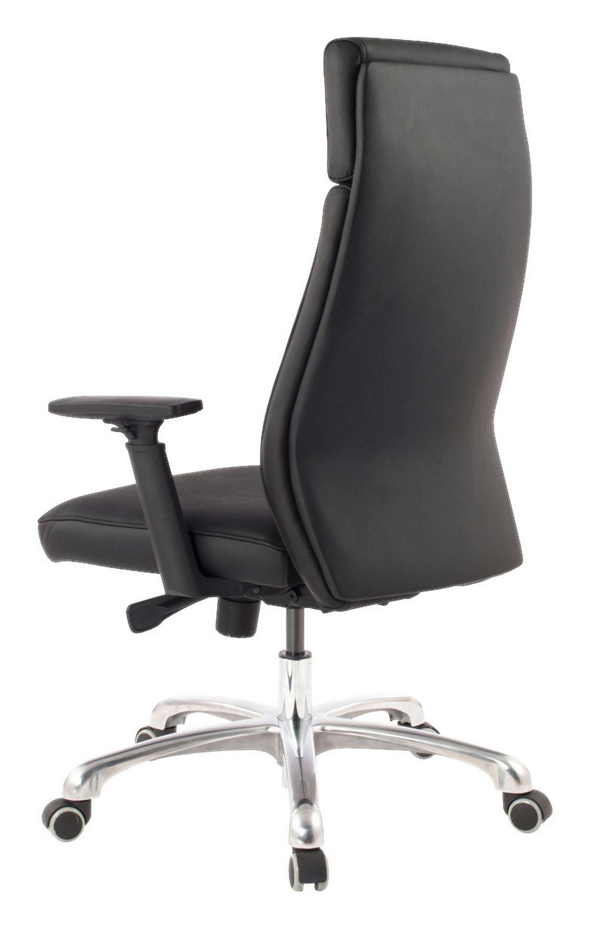 Drehstuhl schwarz Leder Bürostuhl PORTO - schwarz (68,00/118,00/75,00cm) - Amstyle