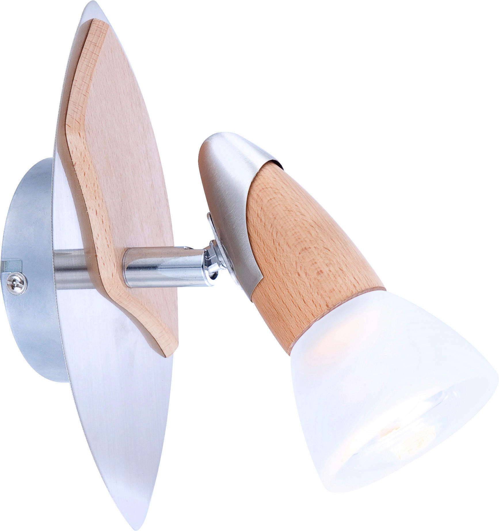 GLOBO Spot natur Holz Glas B/H: ca. 9,5x20 cm E14 1 Brennstellen LORD II - natur (9,50/20,00cm) - GLOBO