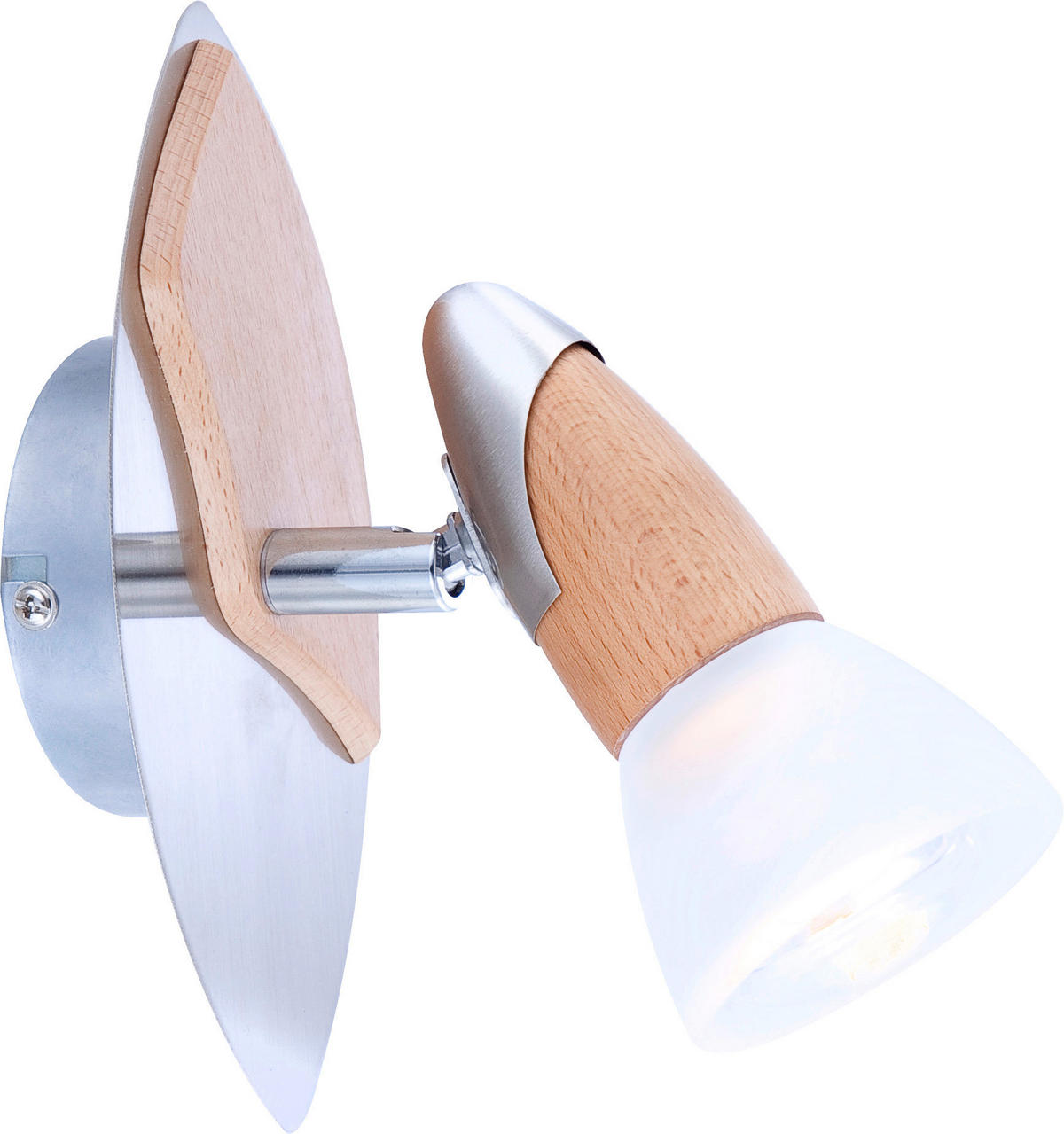 GLOBO Spot natur Holz Glas B/H: ca. 9,5x20 cm E14 1 Brennstellen LORD II - natur (9,50/20,00cm) - GLOBO