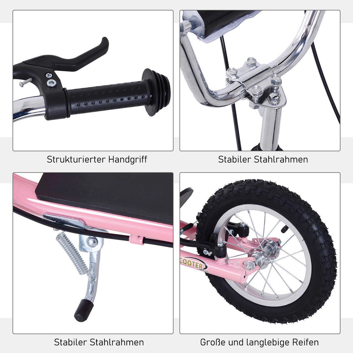 HOMCOM Kinderroller pink Kinderroller - pink (125,00/58,00/100,00cm) - HOMCOM
